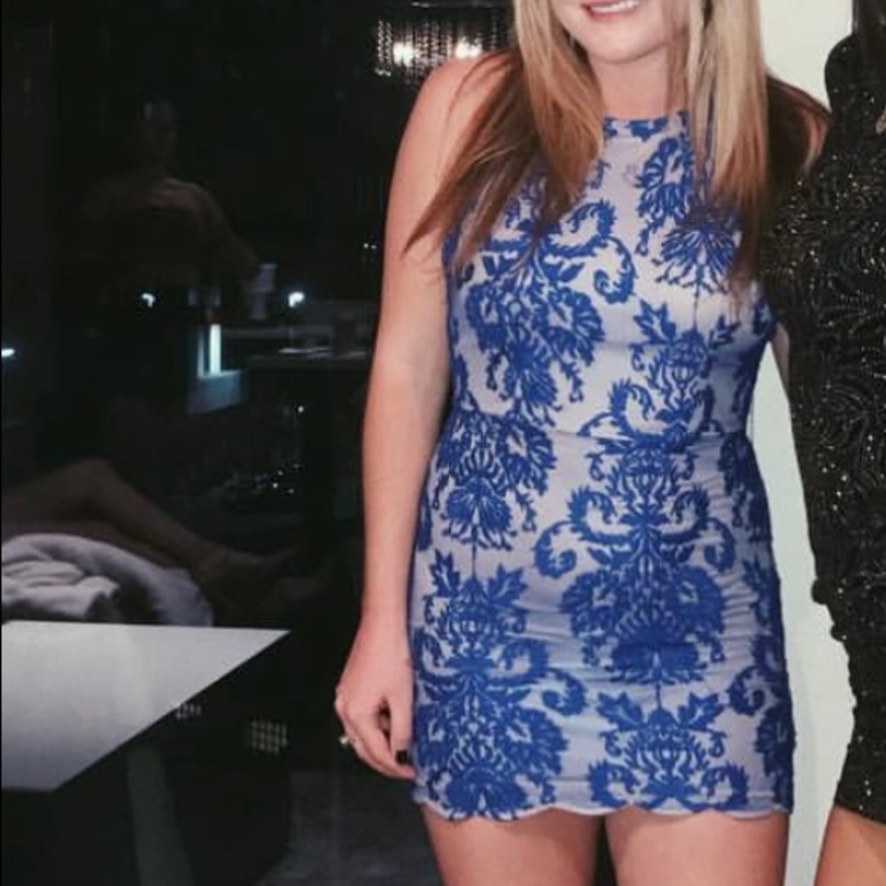 Blue lace dress